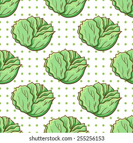 Healthy diet pattern.Cabbage vegetable endless textured background.