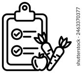 Healthy Diet Plan icon line vector illustration