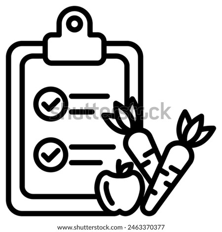 Healthy Diet Plan icon line vector illustration