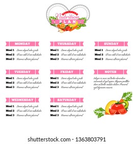 Vektor Stok Healthy Diet Planning Healthy Food Weekly (Tanpa Royalti)  1363803791