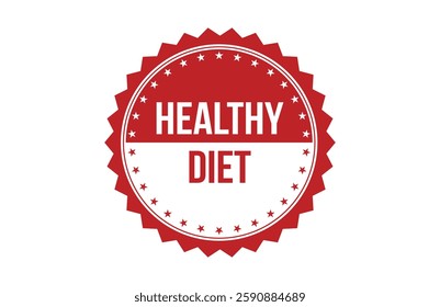 Healthy diet red ribbon label banner.