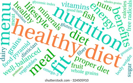 Healthy Diet Word Cloud On White Stock Vector (Royalty Free) 324505910 ...