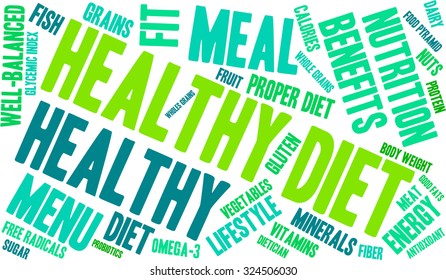 Healthy Diet Word Cloud On White Stock Vector (Royalty Free) 324506030 ...