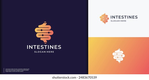 Healthy digestion logo design on gradient color branding.