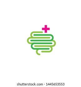 Healthy digestion vector illustration isolated on white background, green vector.