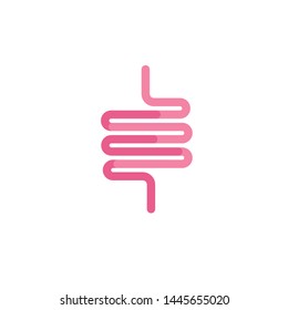 Healthy digestion vector illustration isolated on white background, pink vector.