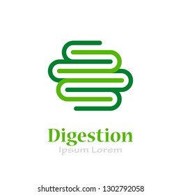 Healthy digestion vector logo illustration isolated on white background