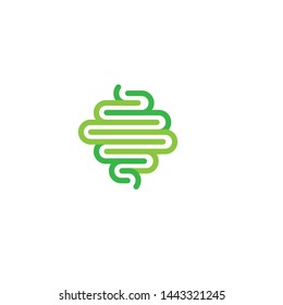 Healthy digestion vector logo illustration isolated on white background, pink vector.