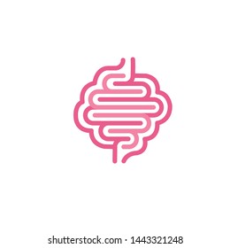 Healthy digestion vector logo illustration isolated on white background, pink vector.