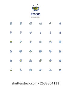 Healthy and diverse food icons