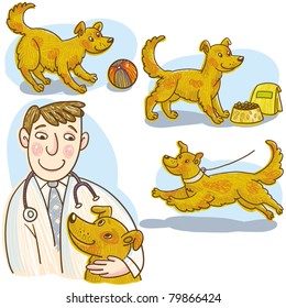 Healthy Dog And Doctor.