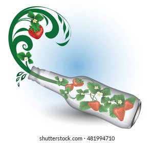 Healthy  drink in a glass bottle design for advertisement