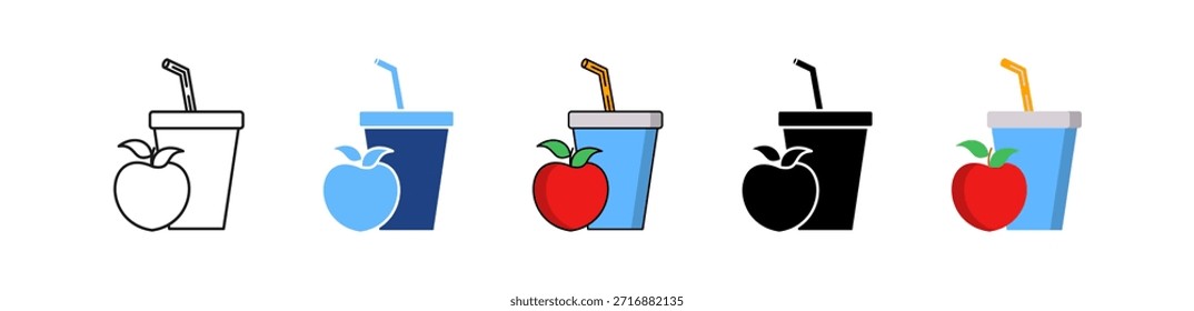 Ícone de bebida saudável Ilustração de vetor múltiplo