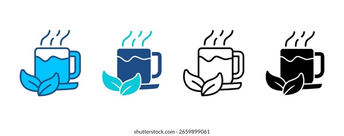 Healthy Drink Icon Set With Multiple Styles. Vector Illustration