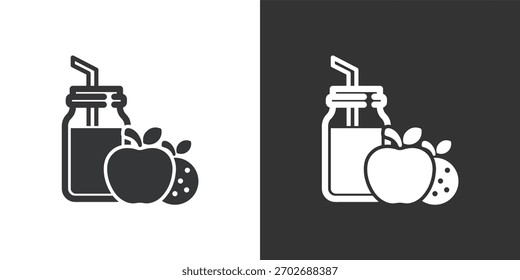 Symbol für gesundes Getränk. Symbol für durchgezogene Glyphenserie