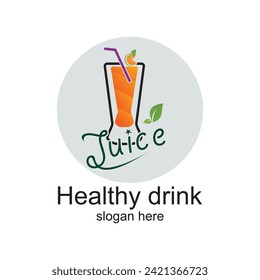 Healthy drink logo design simple concept Premium Vector