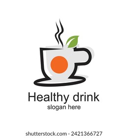Healthy drink logo design simple concept Premium Vector
