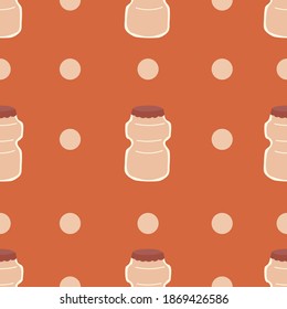 Healthy Drink Probiotic Yogurt Illustration, Seamless Pattern, Vector EPS 10.