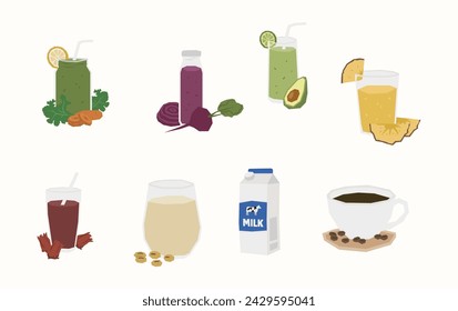 Healthy Drink Vector Illustration in Flat Style