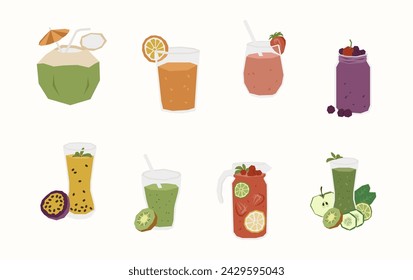 Healthy Drink Vector Illustration in Flat Style