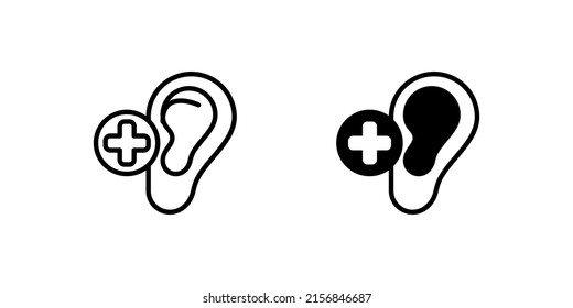icono de oído saludable, capaz de oír bien el sonido, no hay necesidad de gritar. adecuado para presentaciones, web y aplicaciones móviles