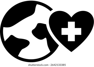 Healthy Earth Icon Glyph Vector Illustration