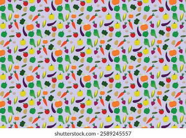 healthy eat vegetable with background sky blue color ,seamless plaid pattern vector, icon vegetable colorful,for backdrop, fabric pattern, decoration kitchen, table cloth pattern