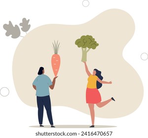 healthy eating concept.Balanced vegetarian and vegan diet.flat vector illustration.