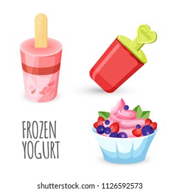 Healthy eating delicious homemade frozen yogurt dessert poster