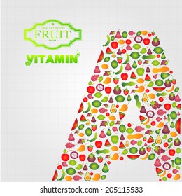 Healthy Eating and  Fruit, vector  illustration