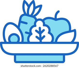 Ícone Comendo Saudável Ilustração de Vetor Azul