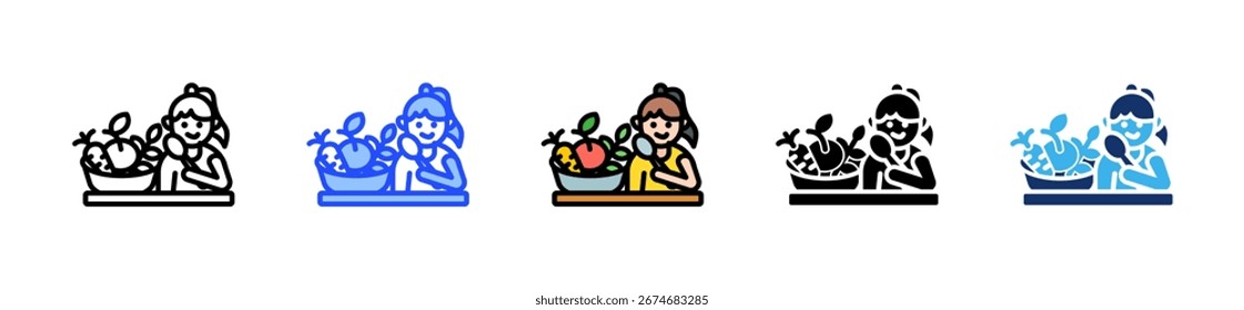 Healthy Eating Icon Collection With Multiple Styles