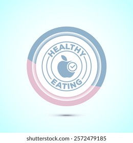 Healthy eating icon design illustration. Healthy food sign symbol. Pastel color button design