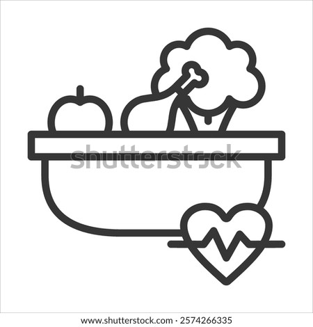 Healthy Eating Icon Vector Illustration Outline