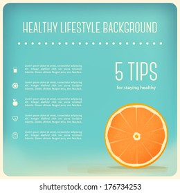 Healthy Eating and Lifestyle Background. Orange Slice