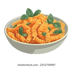 Healthy eating pasta meal with fresh ingredients icon isolated