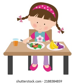 Healthy eating vector cartoon illustration