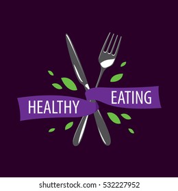 healthy eating vector logo 