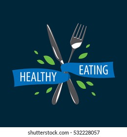 healthy eating vector logo 