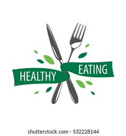 healthy eating vector logo 