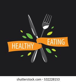healthy eating vector logo 