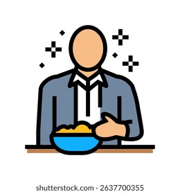 healthy eating at work employee health color icon vector. healthy eating at work employee health sign. isolated symbol illustration