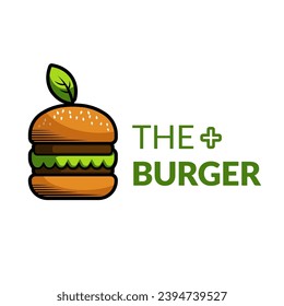 Healthy eco friendly vegetarian burger logo