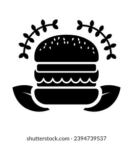 Healthy eco friendly vegetarian burger logo