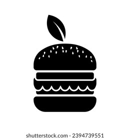 Healthy eco friendly vegetarian burger logo