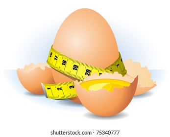 Healthy eggs on a white background