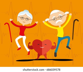 Healthy elderly couple