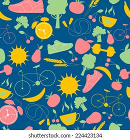 Healthy elements seamless pattern