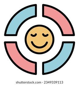Healthy emotion icon outline vector. Mental brain. Mind training color flat