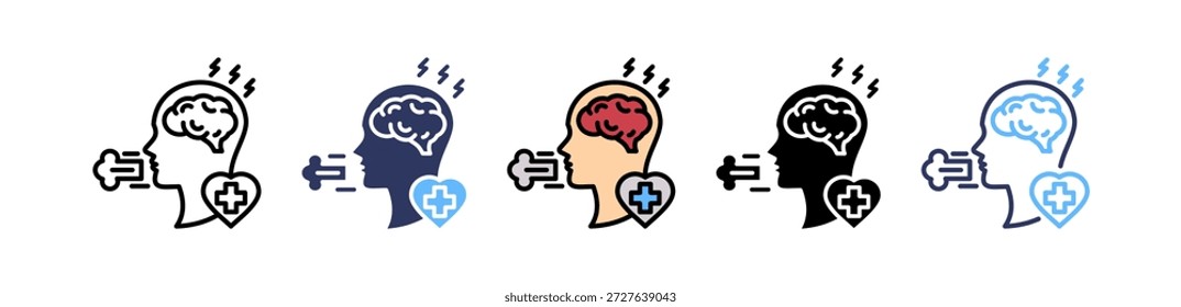 Icono de emociones saludables Ilustración vectorial múltiple